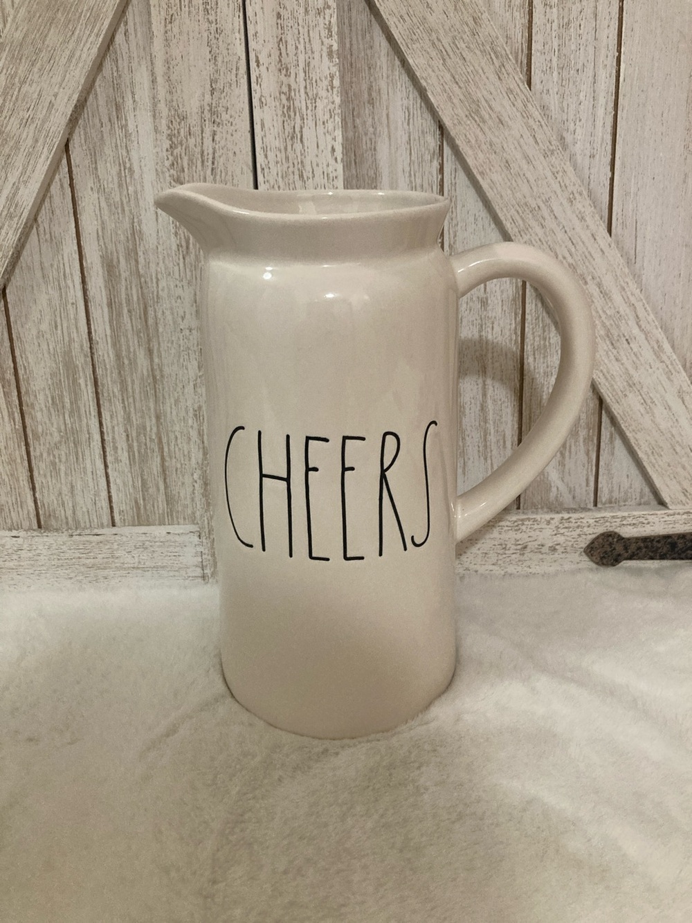 Rae Dunn "CHEERS" Ceramic Pitcher